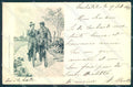 Artist Signed Hildenbrand Lady Bicycle Couple serie 314 postcard TW2138 – fronte