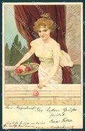 Artist Signed Lady Art Nouveau Flower Meissner & Buch serie 1125 postcard TW2144 – fronte