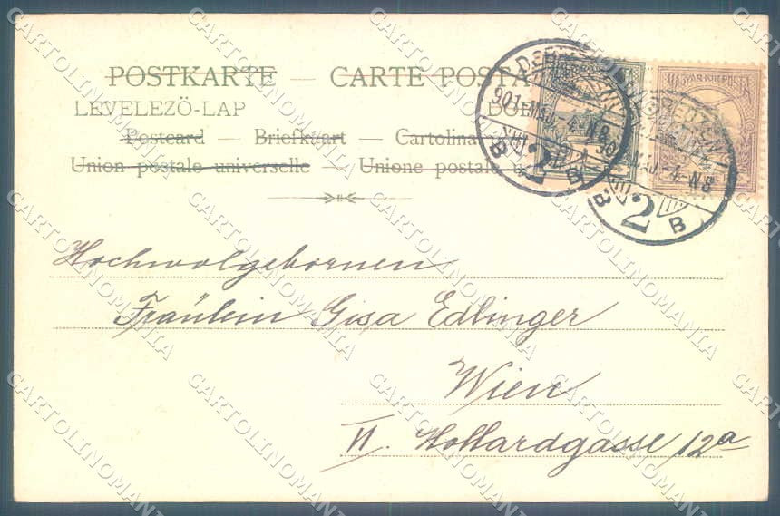 Artist Signed H.Tr Black Lady Art Nouveau K.& B.-D. cartolina postcard TW2149 – retro