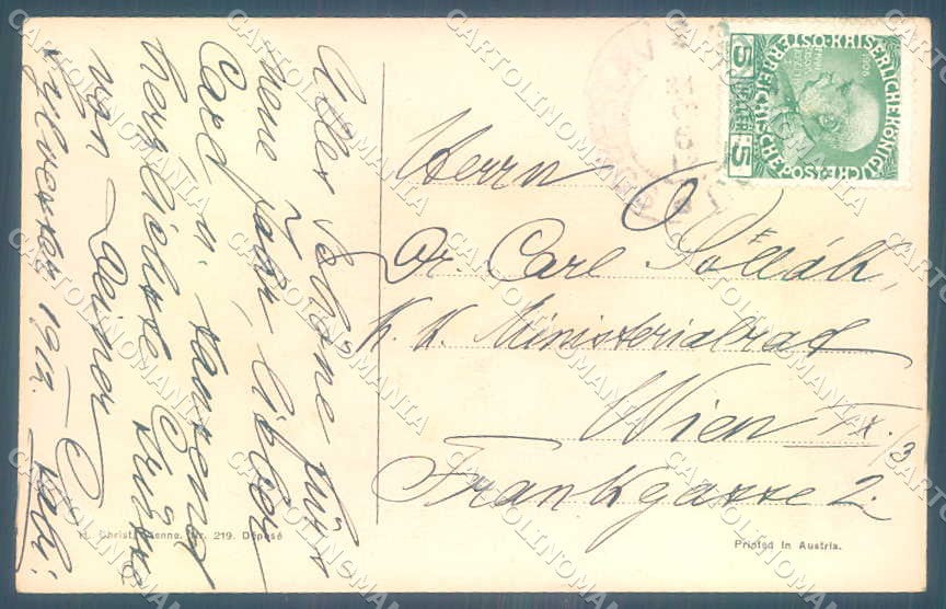 Artist Signed Lady Man New Year HC Vienne 219 cartolina postcard TW2150 – retro