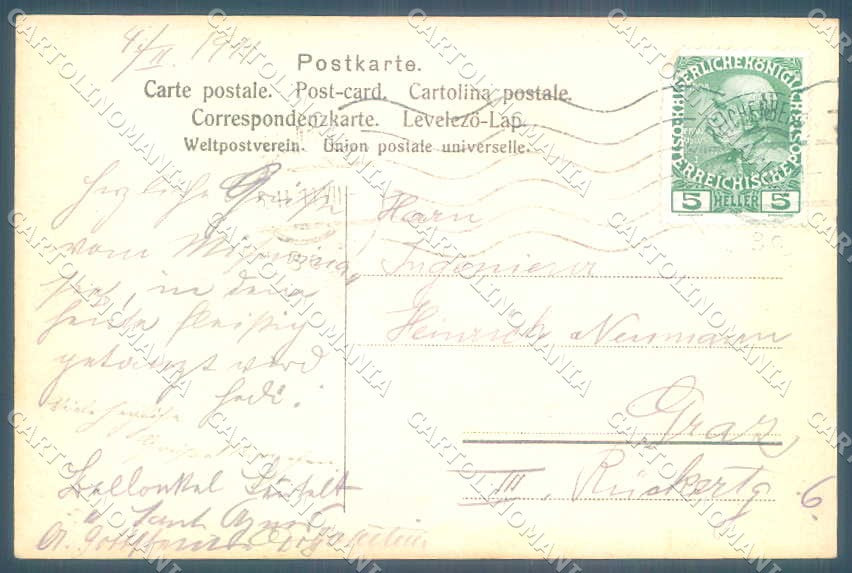 Artist Signed C. Moos Lady Man Osterreich Tyrol cartolina postcard TW2155 – retro