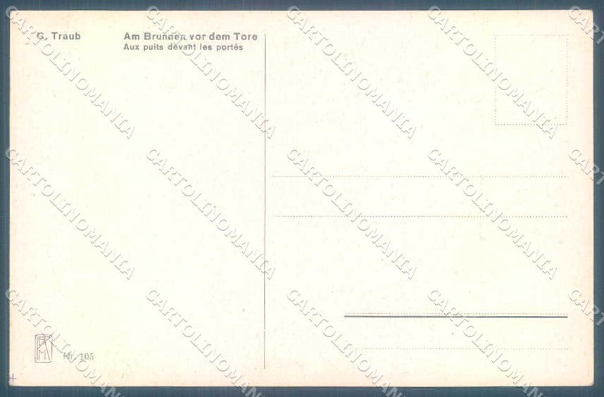 Artist Signed G. Traub Man Brunnen vor dem Tore serie 105 postcard TW2157 – retro