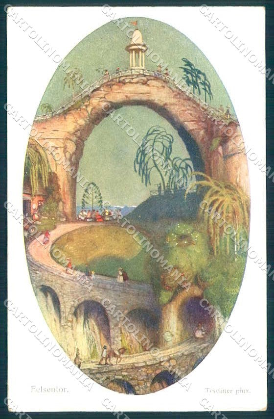 Artist Signed Teschner Felsentor Fantasy Landscape BKWI 1213 postcard TW2162 – fronte