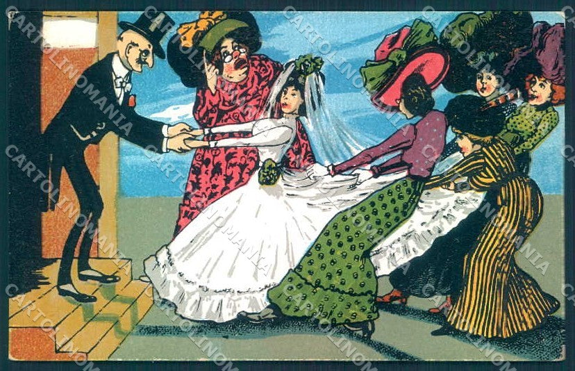 Artist Signed Lady Bride Man Comic serie 754 cartolina postcard TW2164 – fronte