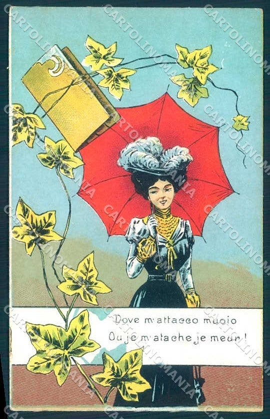 Artist Signed Fashion Lady Art Nouveau serie 3280-22 cartolina postcard TW2167 – fronte
