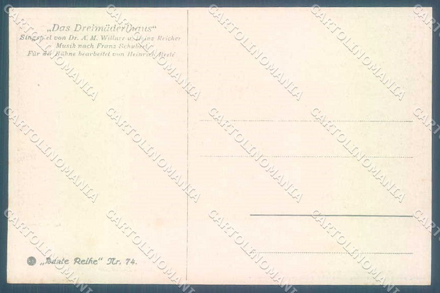 Artist Signed Broch Lady Man Das Dreimuderlhaus Bunte Reihe 74 postcard TW2179 – retro