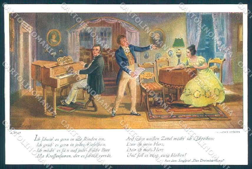 Artist Signed Broch Lady Man Das Dreimuderlhaus Bunte Reihe 68 postcard TW2181 – fronte