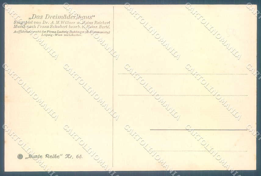 Artist Signed Broch Lady Man Das Dreimuderlhaus Bunte Reihe 68 postcard TW2181 – retro