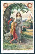 Artist Signed Herrfurth Lady Romantic Couple serie 254-4455 postcard TW2188 – fronte
