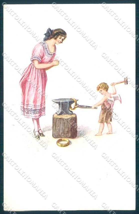 Artist Signed Kaskeline Lady Cupid Ring serie 6578 cartolina postcard TW2189 – fronte