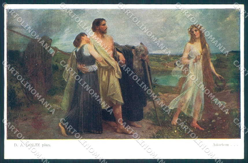 Artist Signed D.A. Goltz Lady Man Death Skull WRB 97 cartolina postcard TW2192 – fronte