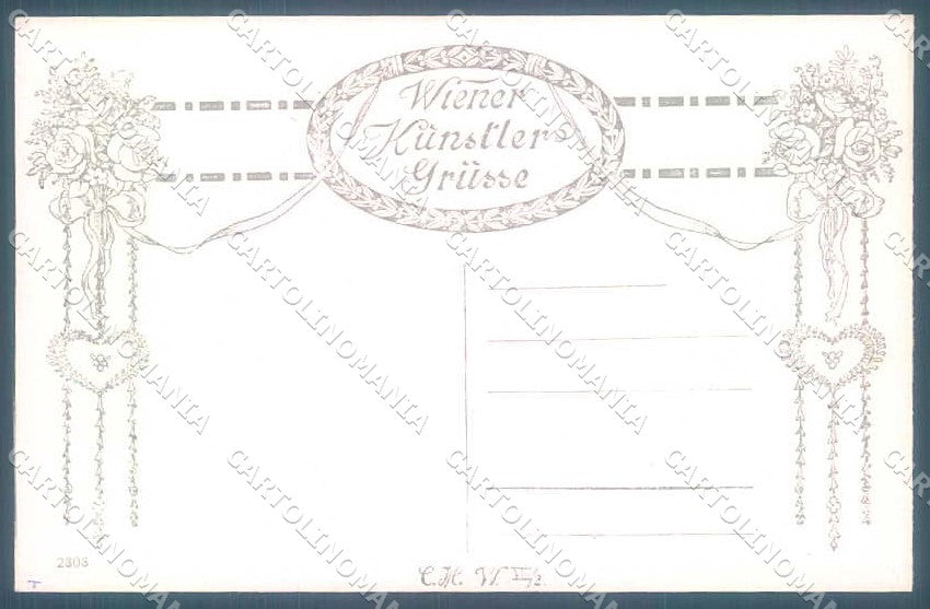Artist Signed Erich Lamm Lady Jahrmarkt Freuden serie VIII-2 postcard TW2193 – retro