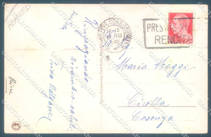 Artist Signed Emil Rau Lady Man Cat serie 1093 cartolina postcard TW2196 – retro