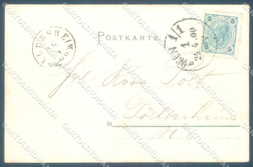 Artist Signed Frundt Lady Art Nouveau Montag cartolina postcard TW2198 – retro