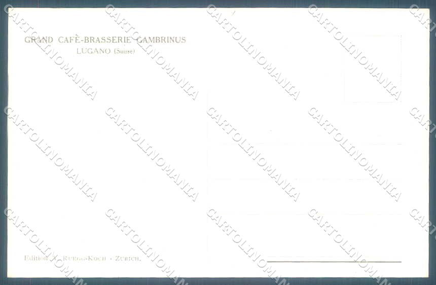 Artist Signed G. Galbusera Valle Colla Lugano Swiss Caf� Gambrinus pc TW2199 – retro