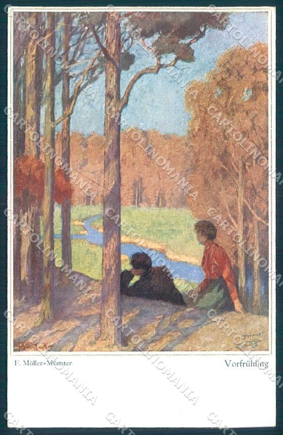 Artist Signed Muller Munster Lady Romantic Couple Primus 5029 postcard TW2205 – fronte