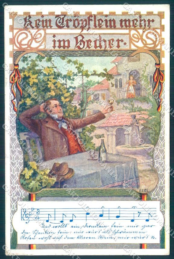 Artist Signed Ezel Man Toasting Musical Score Deutschen Verein 145 pc TW2207 – fronte