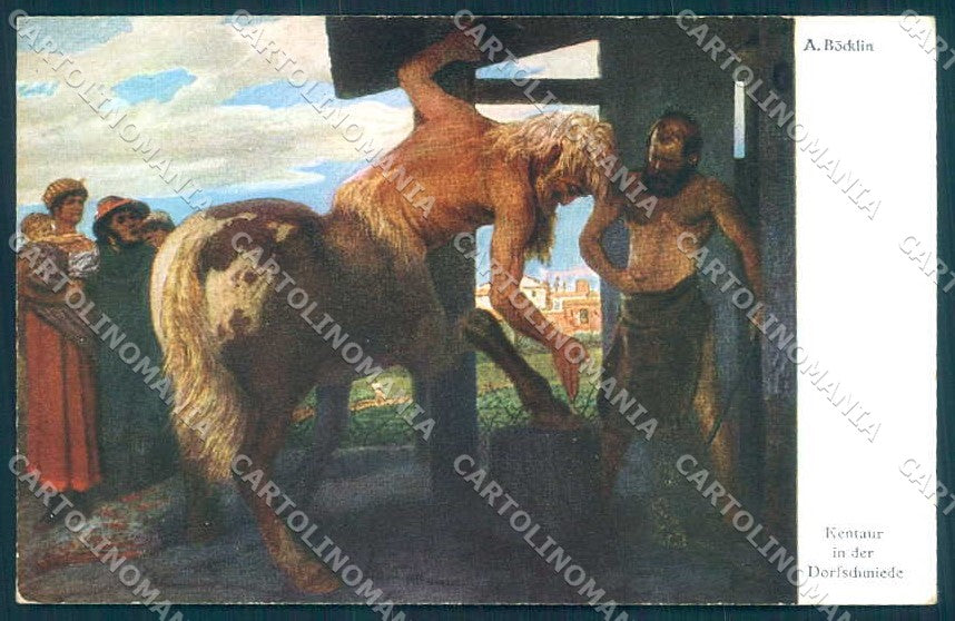 Artist Signed Bocklin Centaur at the Smithy Bruckmanns 11 postcard TW2208 – fronte