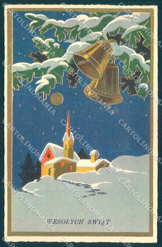 Greetings Accornero ? Christmas Snow Bell serie 535 WRINKLE postcard TW2212 – fronte
