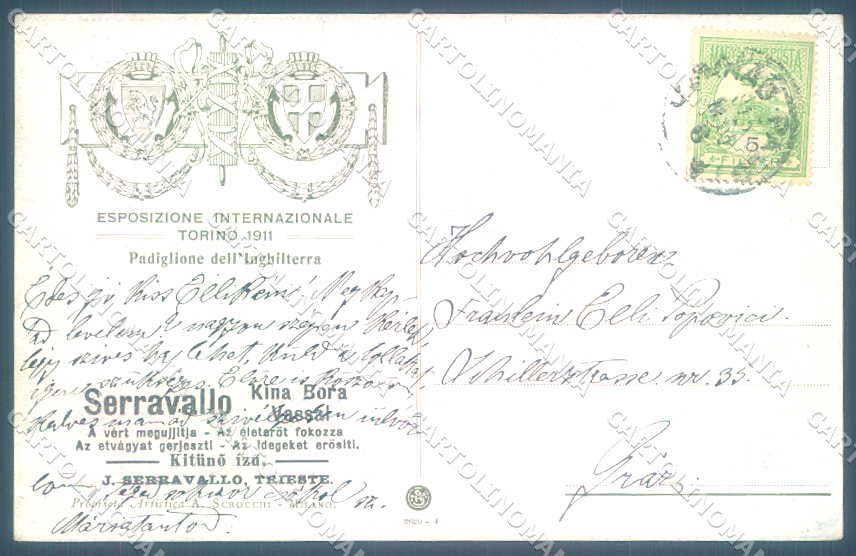 Artist Signed Guerzoni Esposizione Torino 1911 Advertising 2620-4 pc TW2214 – retro