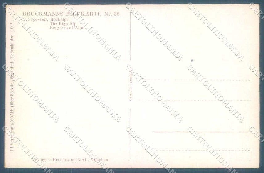 Artist Signed Segantini The High Alp Bruckmanns 38 cartolina postcard TW2219 – retro