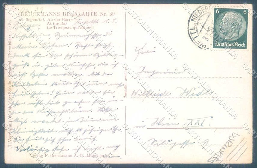 Artist Signed Segantini At The Bar Bruckmanns 39 WRINKLES postcard TW2220 – retro