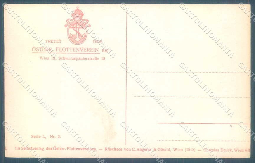 Artist Signed Schram Hafen Fischerbooten Osterrishe Flottenverein I-2 pc TW2226 – retro