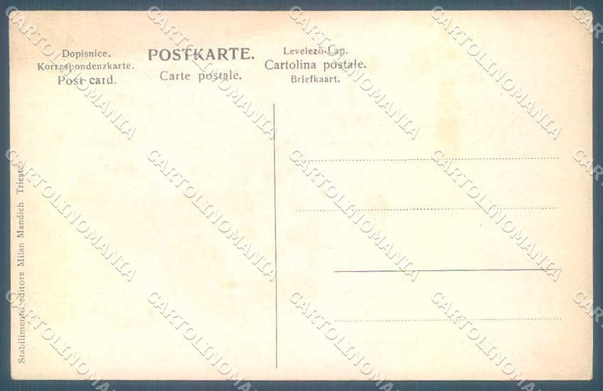 Artist Signed Miceu Trieste Boat Fisherman Milan Mandich postcard TW2228 – retro