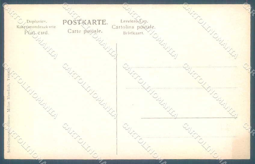 Artist Signed Miceu Trieste Boat Fisherman Milan Mandich postcard TW2229 – retro