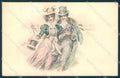 Artist Signed Lady Romantic Couple Viennoise Trenkler 1066-2 postcard TW2230 – fronte