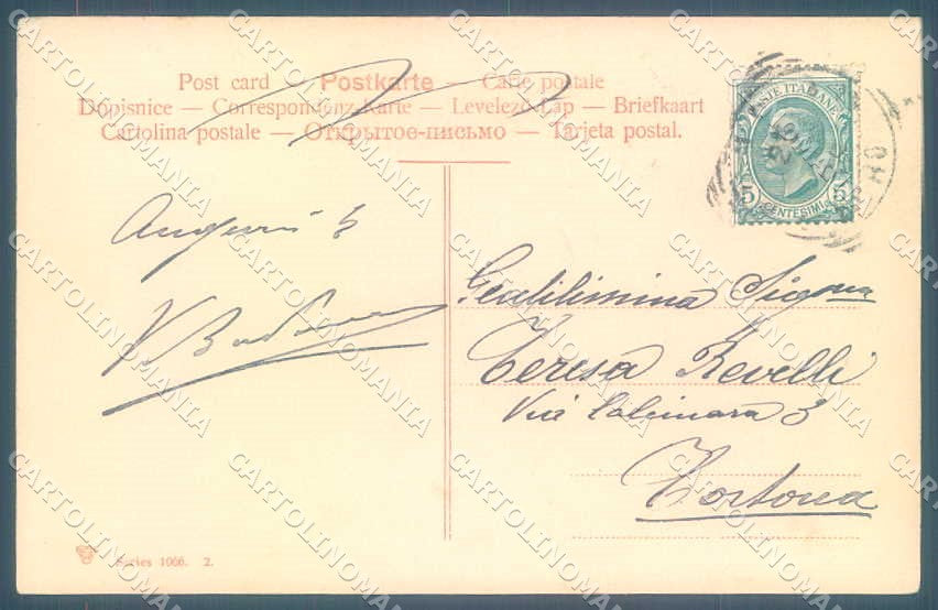 Artist Signed Lady Romantic Couple Viennoise Trenkler 1066-2 postcard TW2230 – retro