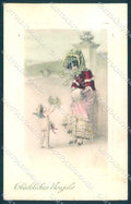 Greetings Fashion Lady Cupid New Year Viennoise PTL 121 postcard TW2234 – fronte