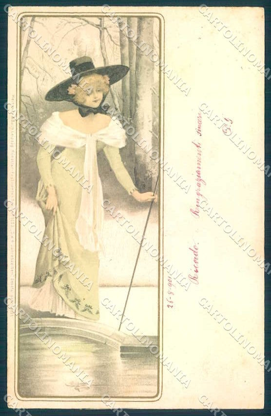 Artist Signed Fashion Lady Viennoise Meissner & Buch 1053 postcard TW2238 – fronte