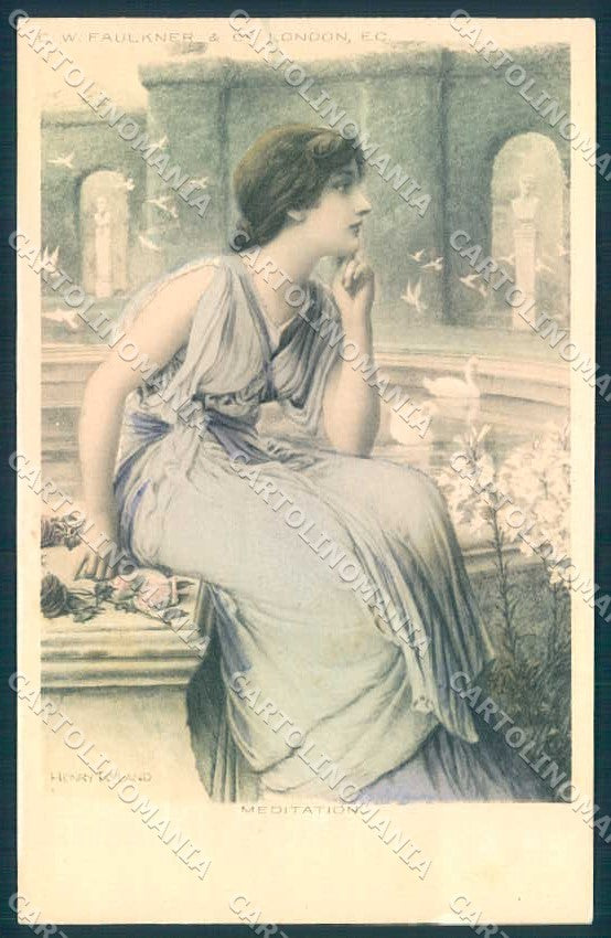 Artist Signed Henry Ryland Fashion Lady Viennoise Faulkner & Co. postcard TW2239 – fronte