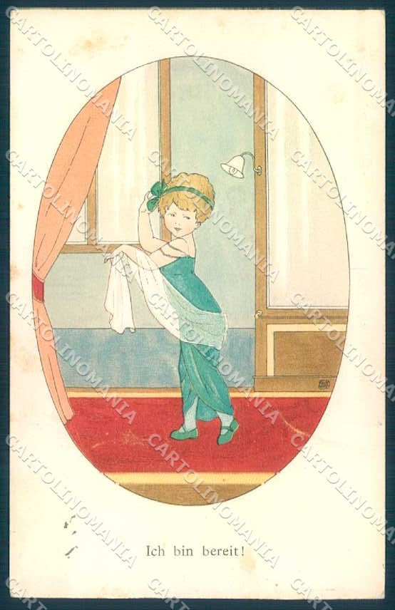 Artist Signed Ray ? Fashion Girl Ich Bin Bereit MM Vienne 905 CREASES pc TW2243 – fronte