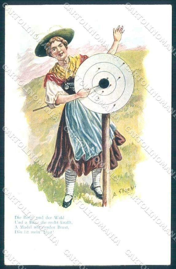 Artist Signed Sfaehle ? Lady Tyroler Custom Andelfinger 3251 postcard TW2244 – fronte