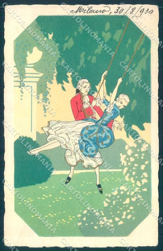 Artist Signed Meschini Lady Romantic Couple Swing serie 2268 WRINKLES pc TW2247 – fronte