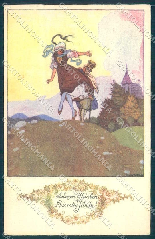 Artist Signed Kutzer Fairy Tales Andersen Die Roten Schuhe postcard TW2249 – fronte