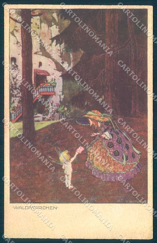 Artist Signed Kutzer Lady Cupid Waldmarchen cartolina postcard TW2251 – fronte