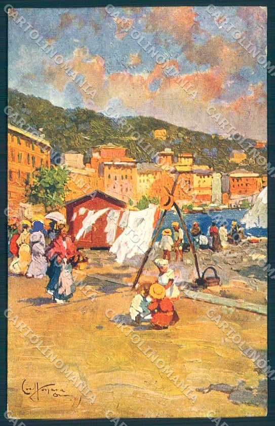 Artist Signed Craffonara Paesaggio Ligure serie 2124-20 postcard TW2252 – fronte