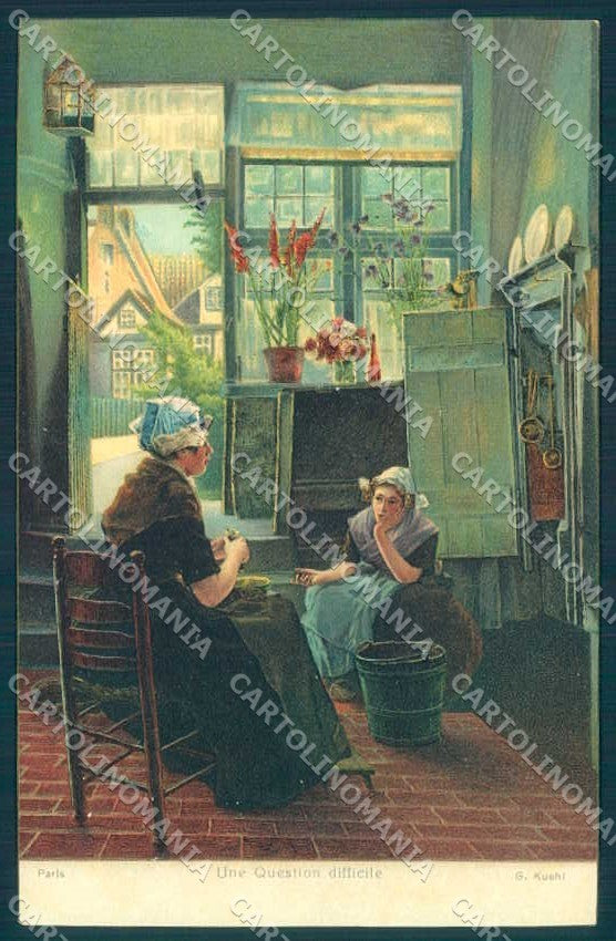 Artist Signed Kuehl Paris Question Difficile Stengel 29240 postcard TW2267 – fronte