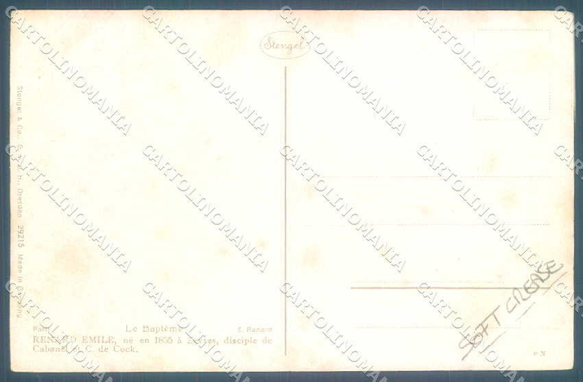 Artist Signed Renard Paris Bapteme Stengel 29215 SOFT CREASE postcard TW2269 – retro