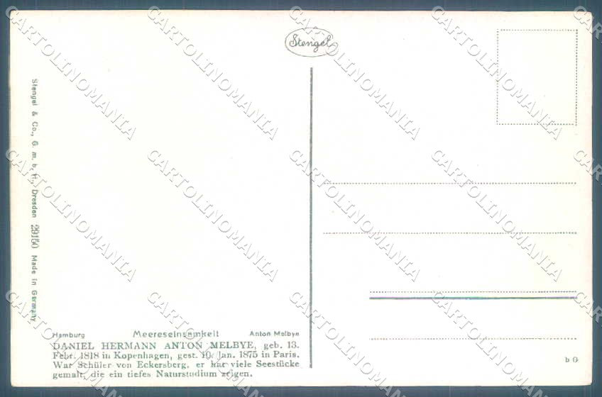 Artist Signed Anton Melbye Hamburg Meereseinsamkeit Stengel 29150 pc TW2271 – retro