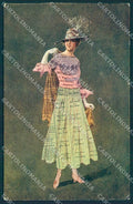Artist Signed Fashion Lady Mode serie 573 PIN HOLES cartolina postcard TW2277 – fronte