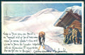 Artist Signed Mountain Snow Man Ski BKWI cartolina postcard TW2279 – fronte