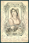 Artist Signed Lady Italien Landscape Flower serie 108 cartolina postcard TW2282 – fronte