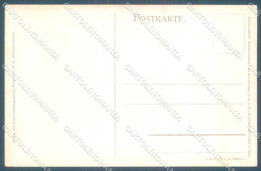 Artist Signed Heinrich Vogeler Der Hochzeitsbitter cartolina postcard TW2283 – retro