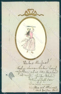 Artist Signed Lady Sport Tennis FPSiG 379 ABRADED cartolina postcard TW2284 – fronte