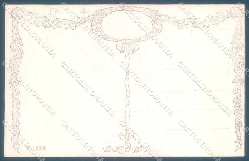 Artist Signed Kramer Lady Joueuse de Luth BKWI 2336 cartolina postcard TW2289 – retro