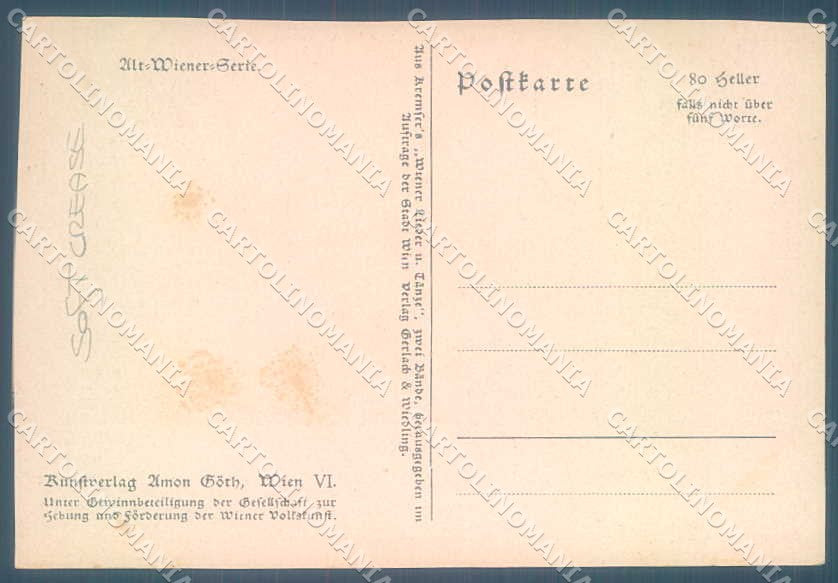Artist Signed Josef Engelhart Man Music Band Violin TRIMMED postcard TW2290 – retro